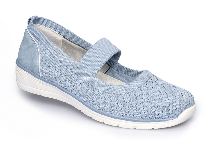 Pumps & Ballerina - Bequem-Ballerina mit Soft-Touch-Sohle Ansicht 1 Pumps & Ballerina - Bequem-Ballerina mit Soft-Touch-Sohle, in Größe 036 bis 041, in Farbe RAUCHBLAU Ansicht 1