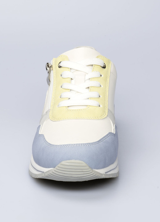 Slipper & Schnürschuhe - Komfort-Sneaker Simone in Leder- und Veloursleder-Optik, in Größe 036 bis 042, in Farbe RAUCHBLAU Ansicht 3