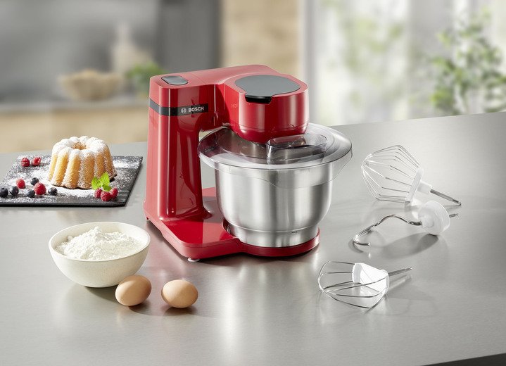 Küchengeräte - Bosch Küchenmaschine mit 3D-Rührsystem, in Farbe WEISS, in Ausführung Mit Rührschüssel aus Kunststoff Ansicht 3