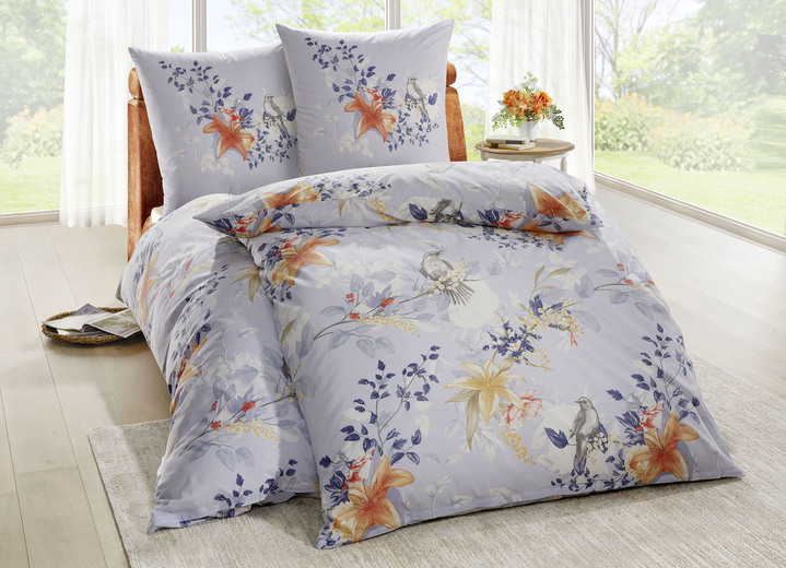 Bettwäschegarnituren - Renforcé-Bettwäsche-Garnitur von Dobnig, in Größe 111 (40/80 cm + 135/200 cm) bis 412 (4-teiliges Sparset, 2x 80/80 + 2x 135/200 cm), in Farbe BLAU Ansicht 1