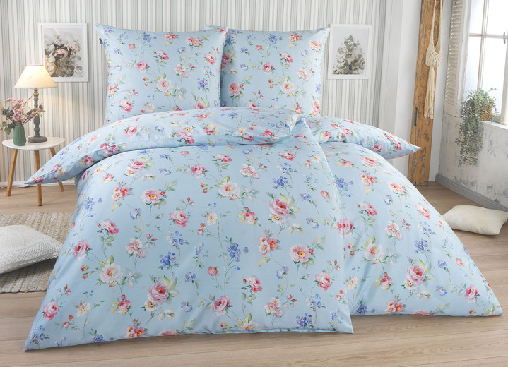 Bettwäschegarnituren - Bettwäsche-Garnitur mit Reißverschluss von Irisette, in Größe 112 (80/80 cm + 135/200 cm) bis 115 (80/80 cm + 155/220 cm), in Farbe CREME Ansicht 3