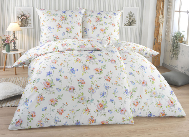 Bettwäschegarnituren - Bettwäsche-Garnitur mit Reißverschluss von Irisette, in Größe 112 (80/80 cm + 135/200 cm) bis 115 (80/80 cm + 155/220 cm), in Farbe BLAU Ansicht 3