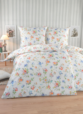 Bettwäschegarnituren - Bettwäsche-Garnitur mit Reißverschluss von Irisette, in Größe 112 (80/80 cm + 135/200 cm) bis 115 (80/80 cm + 155/220 cm), in Farbe BLAU