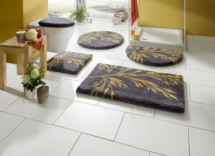 Badgarnituren - Badgarnitur mit rutschhemmender Latexierung, in Größe 100 (Vorleger halbrund, 50/ 80 cm) bis 112 (WC-Deckelbezug, 47/ 50 cm), in Farbe TAUPE Ansicht 2