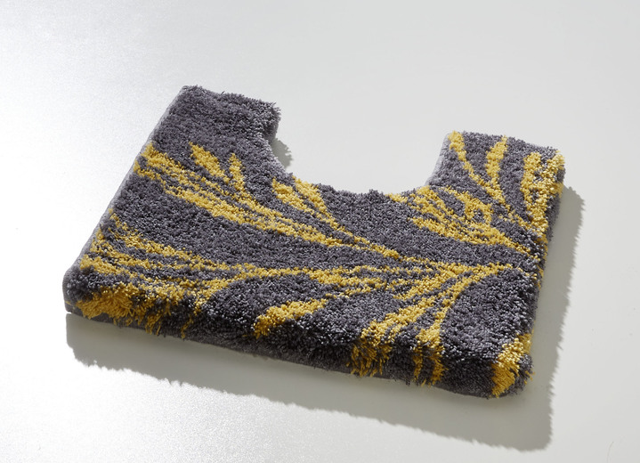 Badgarnituren - Badgarnitur mit rutschhemmender Latexierung, in Größe 100 (Vorleger halbrund, 50/ 80 cm) bis 112 (WC-Deckelbezug, 47/ 50 cm), in Farbe GRAU Ansicht 2