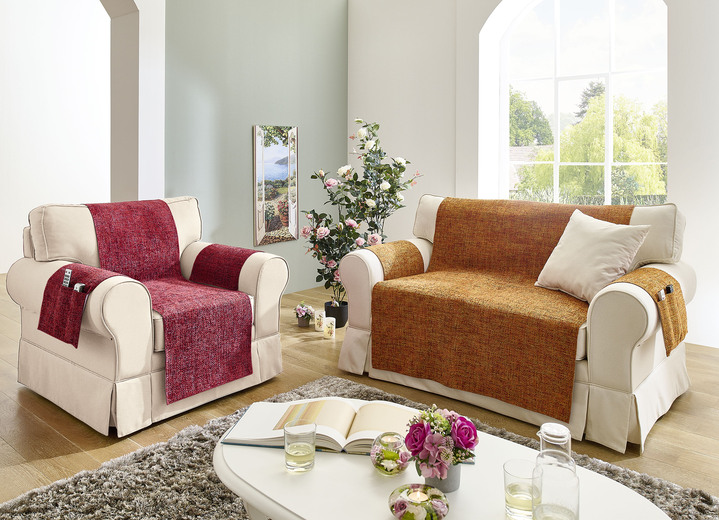 Sessel- & Sofaüberwürfe - Sessel,- Couch,- und Armlehnschoner , in Größe 101 (Sesselschoner, 50x140 cm) bis 865 (Armlehnenschoner, 2er-Set, 38x55 cm), in Farbe SILBER Ansicht 3