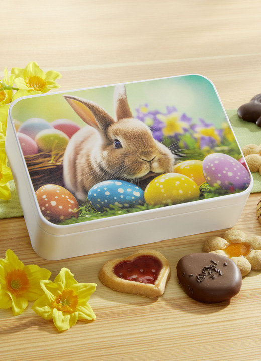 Ostern - Oster-Dose Osterhase mit Füllung , in Farbe BUNT