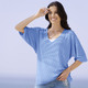 Kurzarm - Pulli in sehr weicher Qualität – Farbe BLEU – Ansicht 3 Kurzarm - Pulli in sehr weicher Qualität, in Größe L(44/46) bis XS(32/34), in Farbe ROSÉ – Farbe BLEU – Ansicht 3