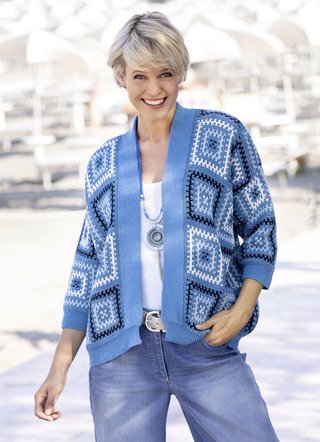 Strickjacke in Jacquard-Dessin
