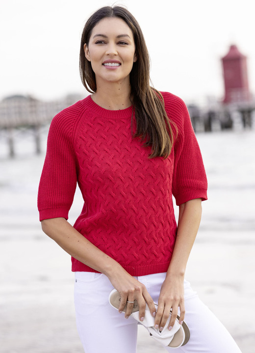 Pullover - Pulli mit nachhaltig recycelter Baumwolle, in Größe L(44/46) bis XXL(52/54), in Farbe ECRU Ansicht 4