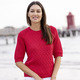 Pullover - Pulli mit nachhaltig recycelter Baumwolle, in Größe L(44/46) bis XXL(52/54), in Farbe ECRU – Farbe ROT – Ansicht 2
