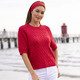 Pullover - Pulli mit nachhaltig recycelter Baumwolle, in Größe L(44/46) bis XXL(52/54), in Farbe ECRU – Farbe ROT – Ansicht 1