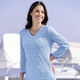3/4-Arm - Pullover mit Strukturdessin – Farbe HELLBLAU 3/4-Arm - Pullover mit Strukturdessin, in Größe 036 bis 052, in Farbe HELLBLAU