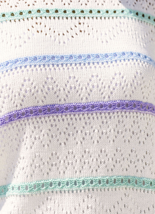 Langarm - Pullover in weicher Qualität, in Größe L(44/46) bis XS(32/34), in Farbe ECRU-MINT-MULTICOLOR Ansicht 2