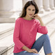 3/4-Arm - Pullover mit grafischer Struktur – Farbe KORALLE 3/4-Arm - Pullover mit grafischer Struktur, in Größe 036 bis 052, in Farbe KORALLE