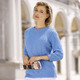 3/4-Arm - Pullover mit Reiskornstrick, in Größe 036 bis 052, in Farbe JEANSBLAU