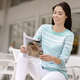 Langarm - Pullover mit Farbverlauf – Farbe JADEGRÜN-WEISS-MULTICOLOR – Ansicht 1 Langarm - Pullover mit Farbverlauf, in Größe 036 bis 052, in Farbe JADEGRÜN-WEISS-MULTICOLOR – Farbe JADEGRÜN-WEISS-MULTICOLOR – Ansicht 1