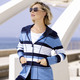 Strickjacken - Strickjacke mit dekorativen Details – Farbe MARINE-AZURBLAU-WEISS – Ansicht 2 Strickjacken - Strickjacke mit dekorativen Details, in Größe 038 bis 054, in Farbe MARINE-AZURBLAU-WEISS – Farbe MARINE-AZURBLAU-WEISS – Ansicht 2