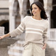 3/4-Arm - Pullover in Mustermix – Farbe SAND-ECRU – Ansicht 2 3/4-Arm - Pullover in Mustermix, in Größe 036 bis 052, in Farbe SAND-ECRU – Farbe SAND-ECRU – Ansicht 2