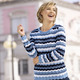 Pullover - Pullover in Mustermix – Farbe JEANSBLAU-MARINE-WEISS – Ansicht 2 Pullover - Pullover in Mustermix, in Größe 038 bis 054, in Farbe JEANSBLAU-MARINE-WEISS – Farbe JEANSBLAU-MARINE-WEISS – Ansicht 2