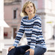 Pullover - Pullover in Mustermix – Farbe JEANSBLAU-MARINE-WEISS – Ansicht 1 Pullover - Pullover in Mustermix, in Größe 038 bis 054, in Farbe JEANSBLAU-MARINE-WEISS – Farbe JEANSBLAU-MARINE-WEISS – Ansicht 1