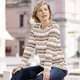 Pullover - Pullover in Mustermix – Farbe BEIGE-TAUPE-WEISS – Ansicht 2 Pullover - Pullover in Mustermix, in Größe 038 bis 054, in Farbe JEANSBLAU-MARINE-WEISS – Farbe BEIGE-TAUPE-WEISS – Ansicht 2