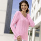 Langarm - Pullover mit Zopfdessin – Farbe ROSA Langarm - Pullover mit Zopfdessin, in Größe 036 bis 052, in Farbe ROSA
