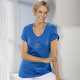 Kurzarm - Shirt mit doppellagigen, kurzen Ärmeln in 3 Farben – Farbe ROYALBLAU – Ansicht 1 Kurzarm - Shirt mit doppellagigen, kurzen Ärmeln in 3 Farben, in Größe 038 bis 054, in Farbe ROYALBLAU – Farbe ROYALBLAU – Ansicht 1