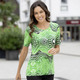 Shirts - Shirt mit silberfarbener Folie im Vorderteil in 2 Farben – Farbe GRÜN-WEISS – Ansicht 2 Shirts - Shirt mit silberfarbener Folie im Vorderteil in 2 Farben, in Größe 036 bis 054, in Farbe GRÜN-WEISS – Farbe GRÜN-WEISS – Ansicht 2
