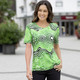 Shirts - Shirt mit silberfarbener Folie im Vorderteil in 2 Farben – Farbe GRÜN-WEISS – Ansicht 3 Shirts - Shirt mit silberfarbener Folie im Vorderteil in 2 Farben, in Größe 036 bis 054, in Farbe GRÜN-WEISS – Farbe GRÜN-WEISS – Ansicht 3