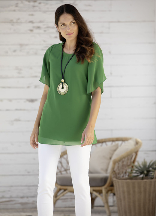 Tuniken - Unifarbene Tunika, in Größe 036 bis 054, in Farbe OLIV Ansicht 3