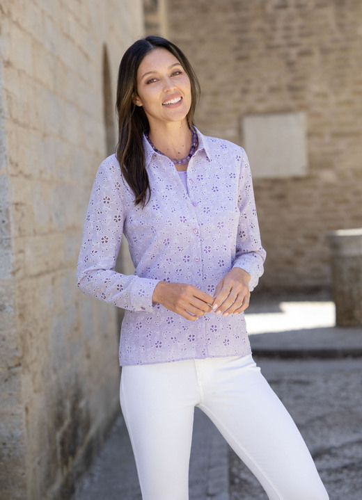 Damen - 2-teiliges Blusen Set, in Größe 036 bis 052, in Farbe HELLBLAU Ansicht 6