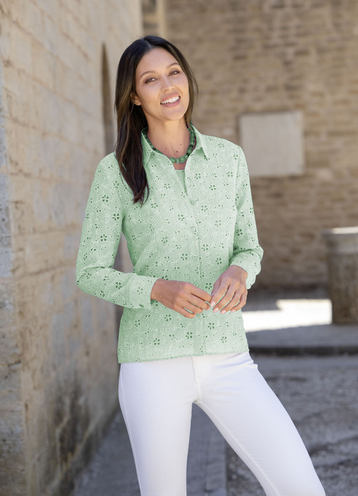 Damen - 2-teiliges Blusen Set, in Größe 036 bis 052, in Farbe HELLBLAU Ansicht 5