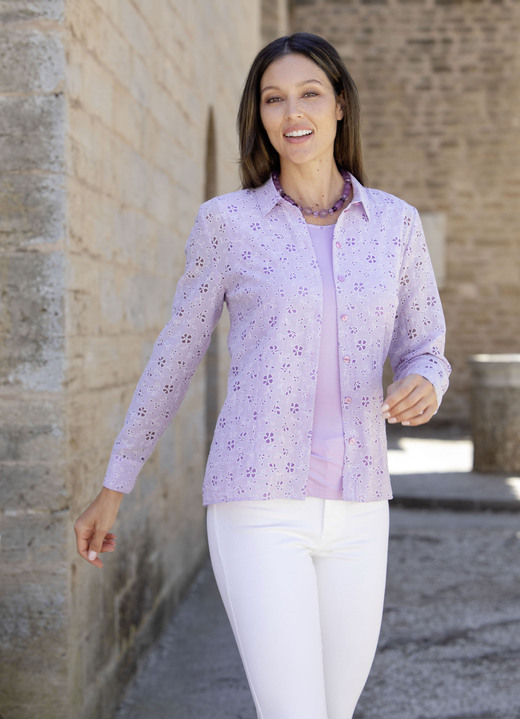 Damen - 2-teiliges Blusen Set, in Größe 036 bis 052, in Farbe HELLBLAU Ansicht 7