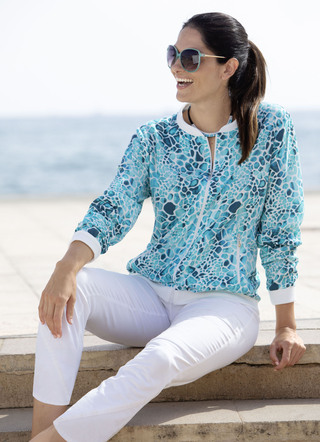 Blusenjacke mit Rippenstrick