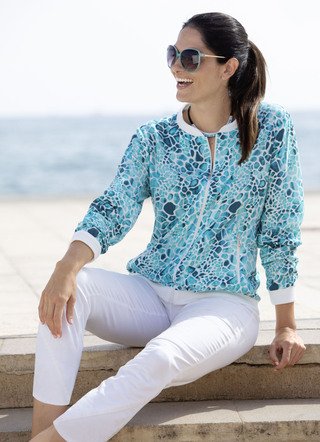 Blusenjacke mit Rippenstrick