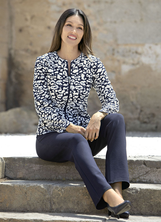 Blusenjacken - Kombistarke Blusenjacke  , in Größe 034 bis 050, in Farbe TAUPE-WEISS Ansicht 3