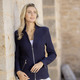 Blusenjacken - Jacke mit Schulterpolstern – Farbe MARINE – Ansicht 1 Blusenjacken - Jacke mit Schulterpolstern, in Größe 036 bis 052, in Farbe CREME – Farbe MARINE – Ansicht 1