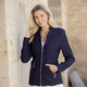 Blusenjacken - Jacke mit Schulterpolstern – Farbe MARINE – Ansicht 2 Blusenjacken - Jacke mit Schulterpolstern, in Größe 036 bis 052, in Farbe CREME – Farbe MARINE – Ansicht 2