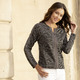 Langarm - Blusenjacke mit Glanz-Besatz – Farbe GRAU-SCHWARZ-SILBER – Ansicht 2 Langarm - Blusenjacke mit Glanz-Besatz, in Größe 036 bis 052, in Farbe GRAU-SCHWARZ-SILBER – Farbe GRAU-SCHWARZ-SILBER – Ansicht 2