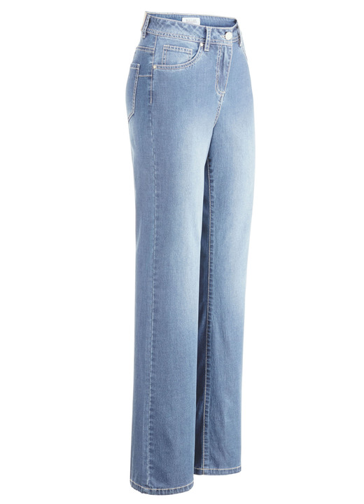 Hosen mit Knopf- und Reißverschluss - Modische Jeans in 5-Pocket-Form Hosen mit Knopf- und Reißverschluss - Modische Jeans in 5-Pocket-Form, in Größe 017 bis 050, in Farbe HELLBLAU