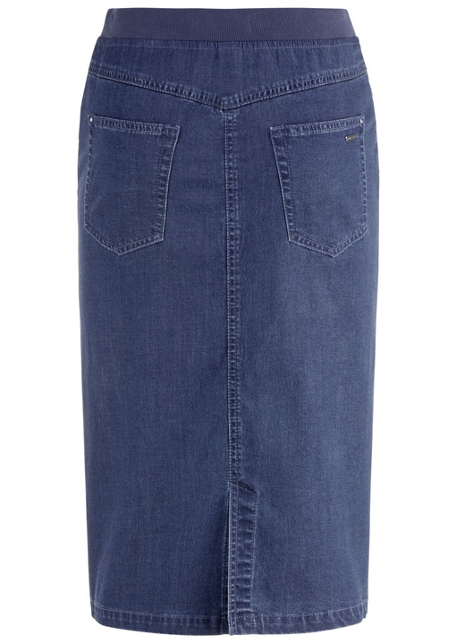 Uni - Rock in gerader Schnittführung, in Größe 036 bis 052, in Farbe JEANSBLAU Ansicht 5