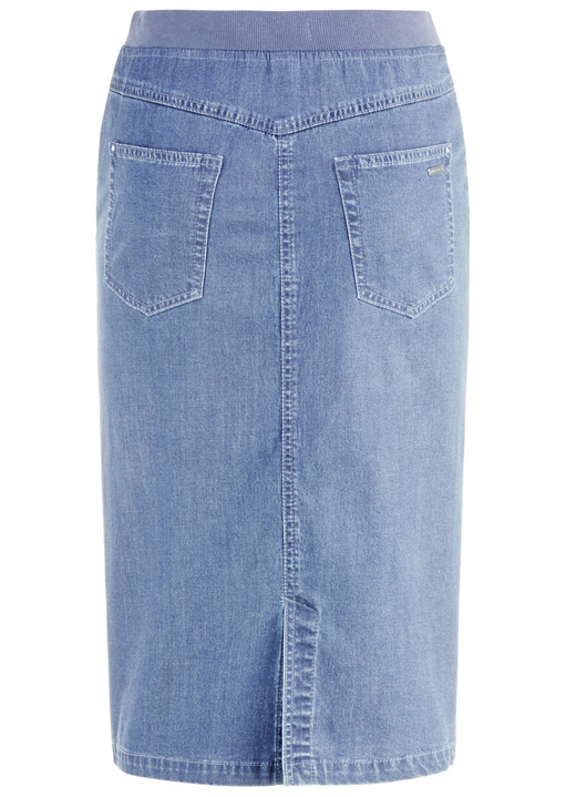 Uni - Rock in gerader Schnittführung, in Größe 036 bis 052, in Farbe HELLBLAU Ansicht 5