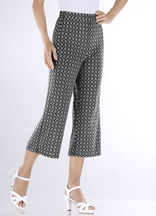 Hosen in Schlupfform - Culotte in bequemer Schlupfform, in Größe 036 bis 054, in Farbe MARINE-WEISS-BLAU Ansicht 6