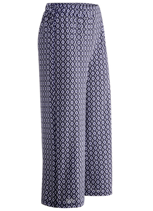 Hosen in Schlupfform - Culotte in bequemer Schlupfform, in Größe 036 bis 054, in Farbe MARINE-WEISS-BLAU Ansicht 1