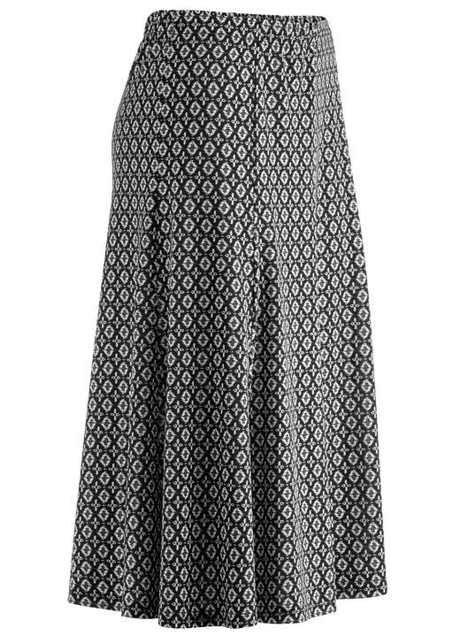 Gemustert - Tragangenehmer Bahnenrock  Ansicht 4 Gemustert - Tragangenehmer Bahnenrock , in Größe 036 bis 054, in Farbe MARINE-WEISS-BLAU Ansicht 4