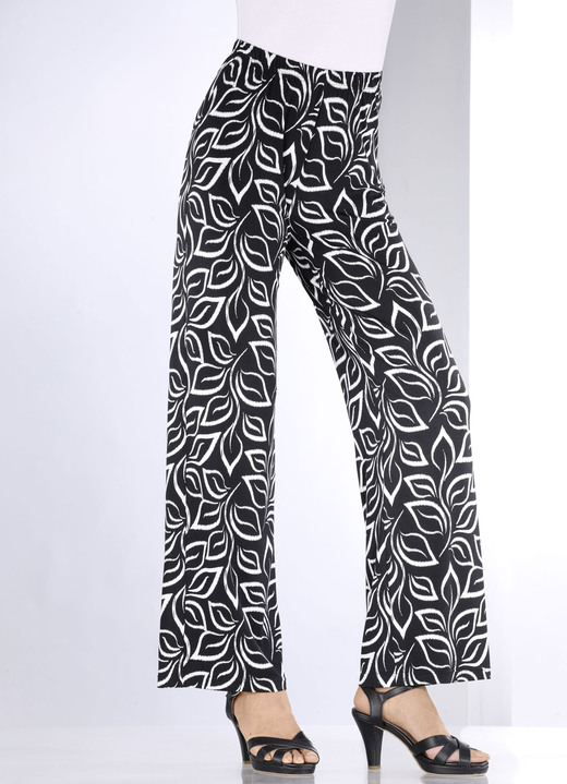 Hosen in Schlupfform - Hose in bequemer Weite Ansicht 3 Hosen in Schlupfform - Hose in bequemer Weite, in Größe 018 bis 054, in Farbe SCHWARZ-WEISS Ansicht 3