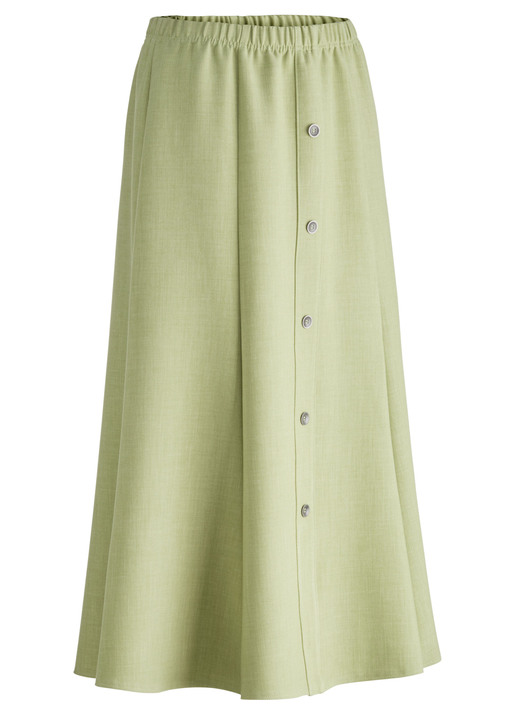 Uni - Rock mit Zierknopfblende Ansicht 4 Uni - Rock mit Zierknopfblende, in Größe 019 bis 054, in Farbe HELLBLAU MELANGE Ansicht 4