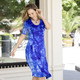 Kleider - Kleid mit modischem Batik-Dessin – Farbe BLAU – Ansicht 1 Kleider - Kleid mit modischem Batik-Dessin, in Größe 036 bis 054, in Farbe BLAU – Farbe BLAU – Ansicht 1