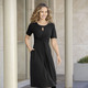 Kleider - Kleid mit Schlingenknopfverschluss – Farbe SCHWARZ – Ansicht 2 Kleider - Kleid mit Schlingenknopfverschluss, in Größe 036 bis 054, in Farbe SCHWARZ – Farbe SCHWARZ – Ansicht 2